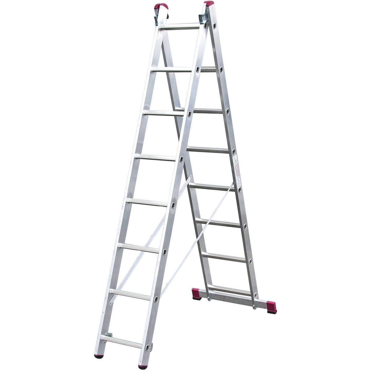 Лестница двухсекционная универсальная 2х8 Krause Corda – алюминиевая выдвижная